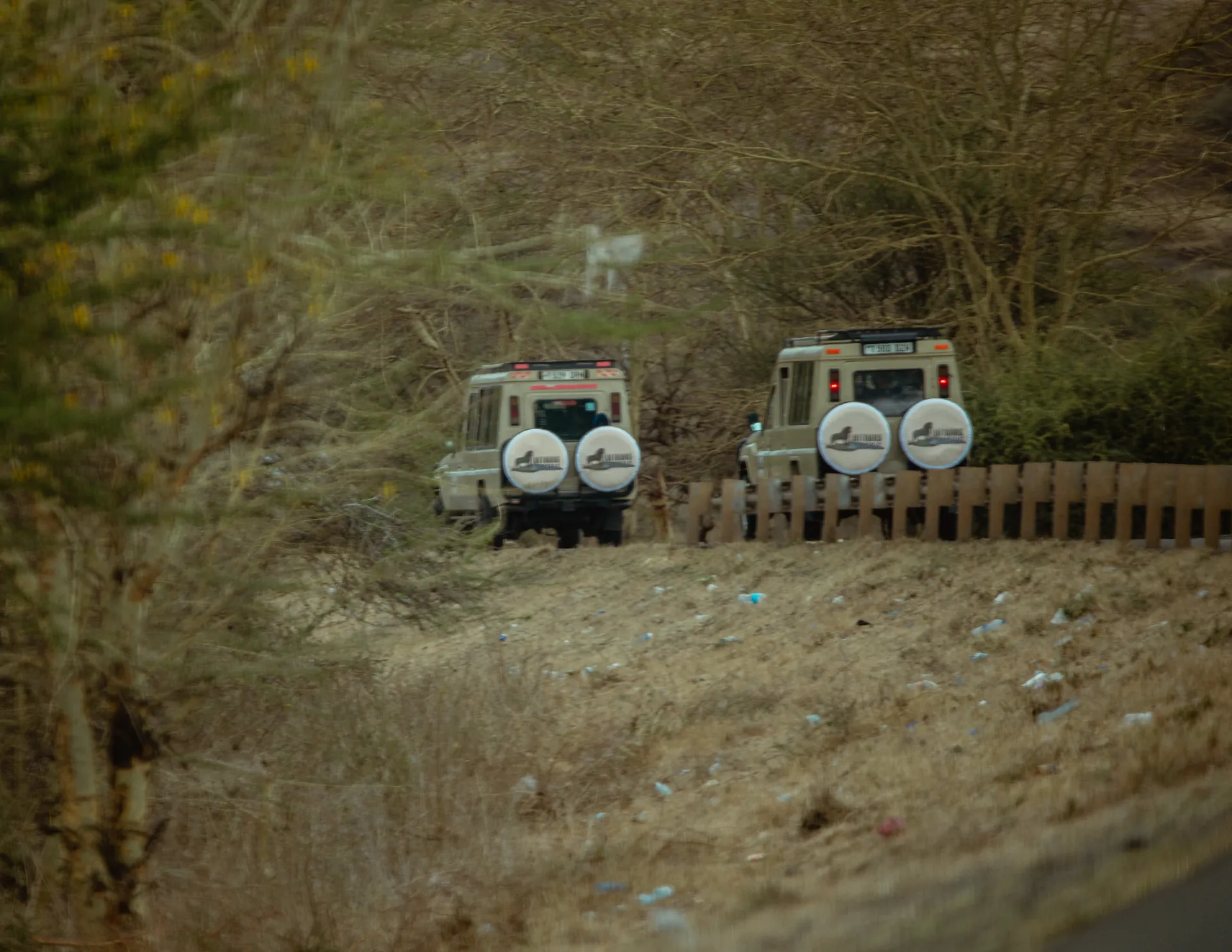 Safari vehicle travelling through a Tanzania wildlife area